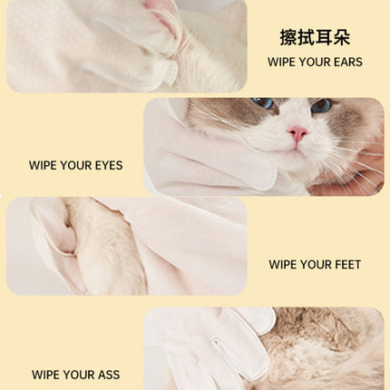 KIMHOME Pet No-Rinse Gloves Wipes Dogs Cats Bathing Deodorizing Cleaning Dry Cleaning Pet Supplies, 6pcs /Pack - DealBuddy