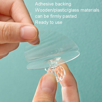 2pcs /Pack Invisible Cabinet Drawer Suction Cup Sticky Handle Acrylic Self-Adhesive Closet Glass Handle