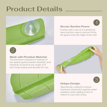 Leaf Shape Kitchen Sink Silicone Water Deflector Home Dishwashing Suction Cup Anti-splash Tools - DealBuddy