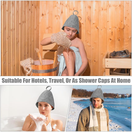 Felt Sauna Hot Spring Bath Hat Absorbent Hair Drying Cap