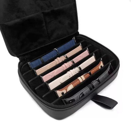 PU Leather Watch Strap Organizer Box For Apple Watch Band  Travel Storage Case, PU Leather Black, PU Leather Brown - DealBuddy