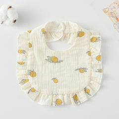 Baby Feeding Bib Ruffle Infants Saliva Towel Soft Cotton Burp Cloth, Yellow Lemon, Rabbit, Yellow Orange, Peach Heart, Mushroom Rabbit, Leaf Fruit, Little Pink Rabbit, Love, Dutch Flower, Floral, Pink Rose, Squirrel, Rainbow, Little Tiger              ... - DealBuddy