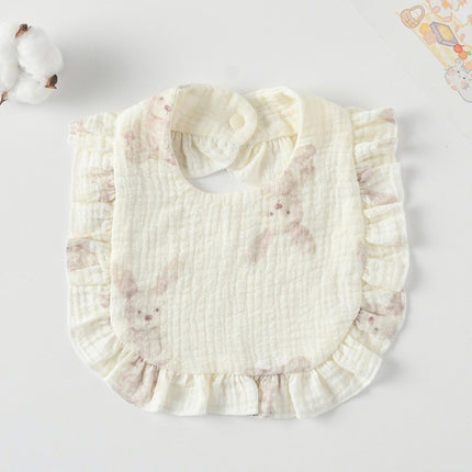 Baby Feeding Bib Ruffle Infants Saliva Towel Soft Cotton Burp Cloth, Yellow Lemon, Rabbit, Yellow Orange, Peach Heart, Mushroom Rabbit, Leaf Fruit, Little Pink Rabbit, Love, Dutch Flower, Floral, Pink Rose, Squirrel, Rainbow, Little Tiger              ... - DealBuddy