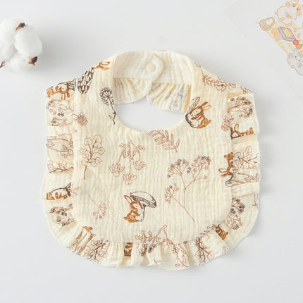 Baby Feeding Bib Ruffle Infants Saliva Towel Soft Cotton Burp Cloth, Yellow Lemon, Rabbit, Yellow Orange, Peach Heart, Mushroom Rabbit, Leaf Fruit, Little Pink Rabbit, Love, Dutch Flower, Floral, Pink Rose, Squirrel, Rainbow, Little Tiger              ... - DealBuddy