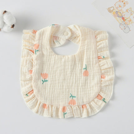Baby Feeding Bib Ruffle Infants Saliva Towel Soft Cotton Burp Cloth, Yellow Lemon, Rabbit, Yellow Orange, Peach Heart, Mushroom Rabbit, Leaf Fruit, Little Pink Rabbit, Love, Dutch Flower, Floral, Pink Rose, Squirrel, Rainbow, Little Tiger              ... - DealBuddy