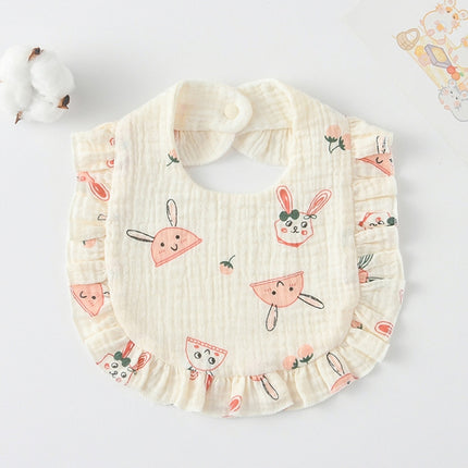 Baby Feeding Bib Ruffle Infants Saliva Towel Soft Cotton Burp Cloth, Yellow Lemon, Rabbit, Yellow Orange, Peach Heart, Mushroom Rabbit, Leaf Fruit, Little Pink Rabbit, Love, Dutch Flower, Floral, Pink Rose, Squirrel, Rainbow, Little Tiger              ... - DealBuddy