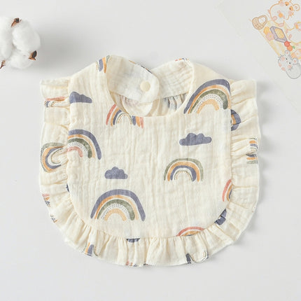 Baby Feeding Bib Ruffle Infants Saliva Towel Soft Cotton Burp Cloth, Yellow Lemon, Rabbit, Yellow Orange, Peach Heart, Mushroom Rabbit, Leaf Fruit, Little Pink Rabbit, Love, Dutch Flower, Floral, Pink Rose, Squirrel, Rainbow, Little Tiger              ... - DealBuddy