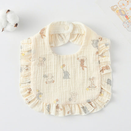 Baby Feeding Bib Ruffle Infants Saliva Towel Soft Cotton Burp Cloth, Yellow Lemon, Rabbit, Yellow Orange, Peach Heart, Mushroom Rabbit, Leaf Fruit, Little Pink Rabbit, Love, Dutch Flower, Floral, Pink Rose, Squirrel, Rainbow, Little Tiger              ... - DealBuddy