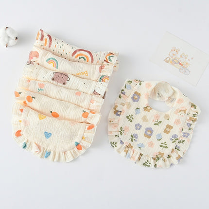 Baby Feeding Bib Ruffle Infants Saliva Towel Soft Cotton Burp Cloth, Yellow Lemon, Rabbit, Yellow Orange, Peach Heart, Mushroom Rabbit, Leaf Fruit, Little Pink Rabbit, Love, Dutch Flower, Floral, Pink Rose, Squirrel, Rainbow, Little Tiger              ... - DealBuddy
