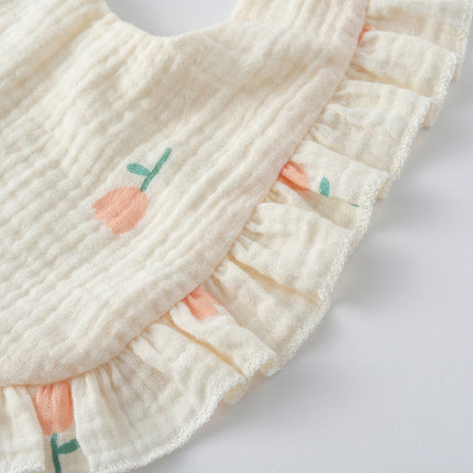 Baby Feeding Bib Ruffle Infants Saliva Towel Soft Cotton Burp Cloth, Yellow Lemon, Rabbit, Yellow Orange, Peach Heart, Mushroom Rabbit, Leaf Fruit, Little Pink Rabbit, Love, Dutch Flower, Floral, Pink Rose, Squirrel, Rainbow, Little Tiger              ... - DealBuddy