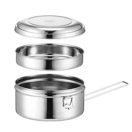 304 Stainless Steel Round Lunch Box, 14cm Single Layer, 16cm Single Layer, 14cm Double Layer, 16cm Double Layer - DealBuddy