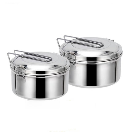 304 Stainless Steel Round Lunch Box, 14cm Single Layer, 16cm Single Layer, 14cm Double Layer, 16cm Double Layer - DealBuddy