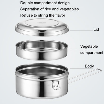 304 Stainless Steel Round Lunch Box