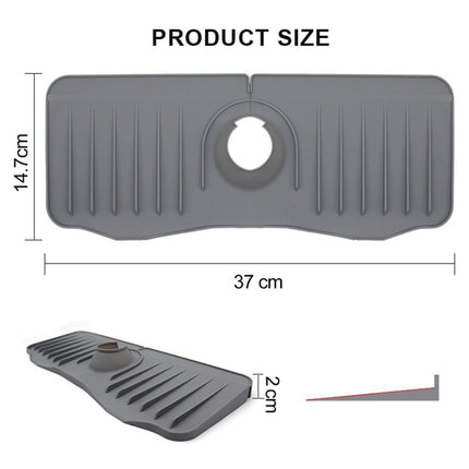 Bathroom Kitchen Silicone Faucet Anti-Splash Drain Mat, White, Grey, Black, White+Waterproof Edge, Gray+Waterproof Edge, Black+Waterproof Edge - DealBuddy
