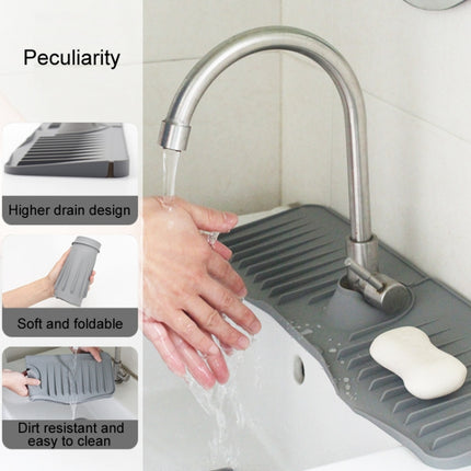 Bathroom Kitchen Silicone Faucet Anti-Splash Drain Mat, White, Grey, Black, White+Waterproof Edge, Gray+Waterproof Edge, Black+Waterproof Edge - DealBuddy