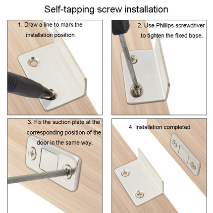 90 Degree No-Punch Invisible Door Suction Thin Section Wardrobe Sliding Door Magnetic Suction