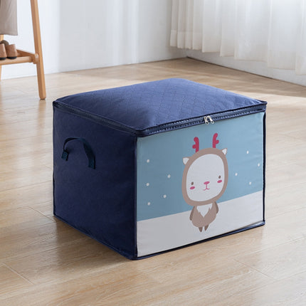 Non-woven Clothing Organization Quilt Dustproof Storage Bag, Horizontal Navy Blue 50x42x39cm - DealBuddy