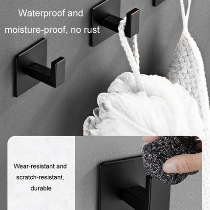 Thickened Solid Hooks Toilet Clothes Hooks Aluminum Free Perforation Wall Clothes Hat Hanger