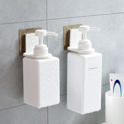 10pcs Toilet Shampoo Shower Gel Hanging Shelf No-Punch Bathroom Shelves, Transparent Patch Model, Silver Drawing Patch Model - DealBuddy