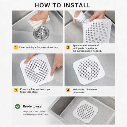 Floor Drain Pad With Suction Pad Kitchen Bathroom Anti Clogging Hair Strainer Sewer Floor Drain Plugs - DealBuddy