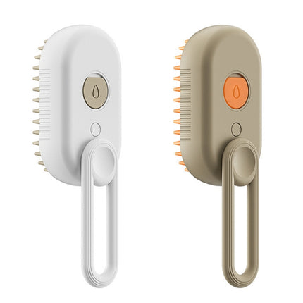 Pet Electric Spray Comb Rechargeable Cat Steamy Grooming Brush Cleaning Tool, Handle White, Handle Coffee - DealBuddy