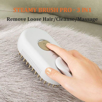 Pet Electric Spray Comb Rechargeable Cat Steamy Grooming Brush Cleaning Tool, Handle White, Handle Coffee - DealBuddy