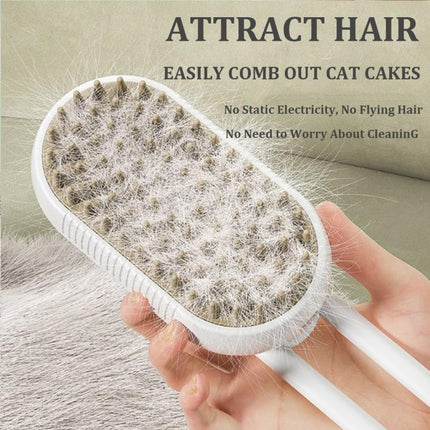 Pet Electric Spray Comb Rechargeable Cat Steamy Grooming Brush Cleaning Tool, Handle White, Handle Coffee - DealBuddy