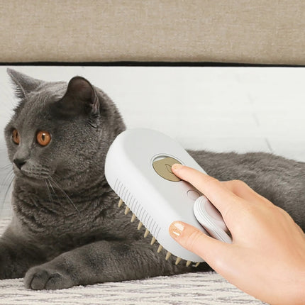 Pet Electric Spray Comb Rechargeable Cat Steamy Grooming Brush Cleaning Tool, Handle White, Handle Coffee - DealBuddy