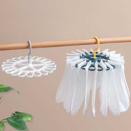 360 Degree Rotatable Sock Hanger With 20 Clips Round Laundry Drying Rack