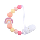 Baby Anti-drop Chain Pacifier Clips Silicone Rainbow Beads Dummy Holder Nipple Clip
