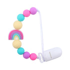 Baby Anti-drop Chain Pacifier Clips Silicone Rainbow Beads Dummy Holder Nipple Clip, Rainbow Pink, Rainbow Blue, Rainbow Purple - DealBuddy