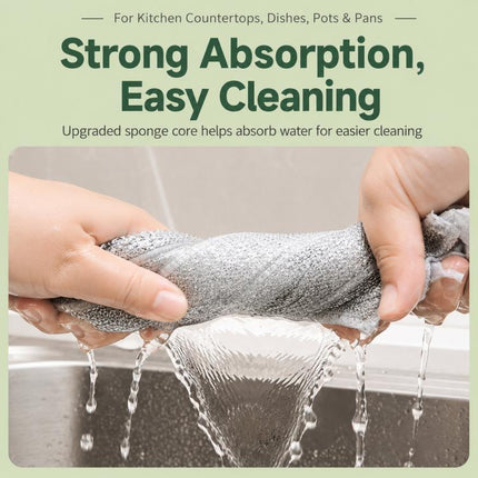 20x20cm Double-sided Silver Wire Wipes Dish Towel Household Cleaning Degreasing Steel Wire, 10pcs Single Layer, 10pcs Double Layer - DealBuddy