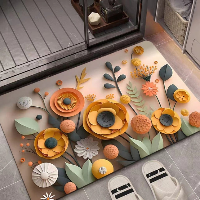 3D Oil Painting Diatom Mud Absorbent Floor Mat Non-slip Carpet, 40 x 60cm, 50 x 80cm - DealBuddy