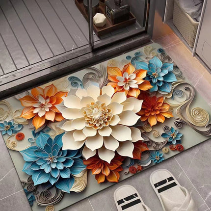 3D Oil Painting Diatom Mud Absorbent Floor Mat Non-slip Carpet, 40 x 60cm, 50 x 80cm - DealBuddy
