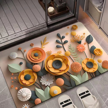3D Oil Painting Diatom Mud Absorbent Floor Mat Non-slip Carpet, 40 x 60cm, 50 x 80cm - DealBuddy
