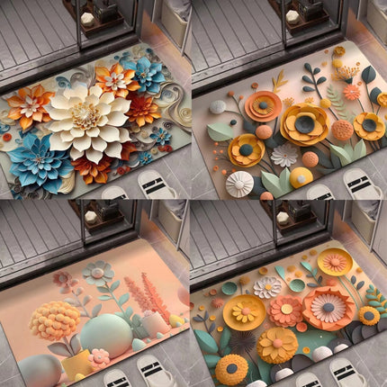 3D Oil Painting Diatom Mud Absorbent Floor Mat Non-slip Carpet, 40 x 60cm, 50 x 80cm - DealBuddy