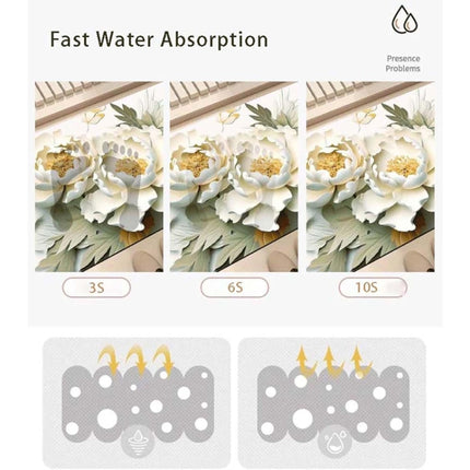 3D Oil Painting Diatom Mud Absorbent Floor Mat Non-slip Carpet, 40 x 60cm, 50 x 80cm - DealBuddy