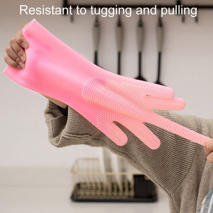 Kitchen Silicone Dishwash Gloves Male And Female Household Chores Cleaning Mitts, 160g - DealBuddy