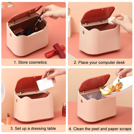 Push Type Desktop Wastebasket Small Odor-Isolating Pet Litter Pan