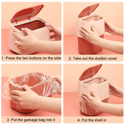 Push Type Desktop Wastebasket Small Odor-Isolating Pet Litter Pan