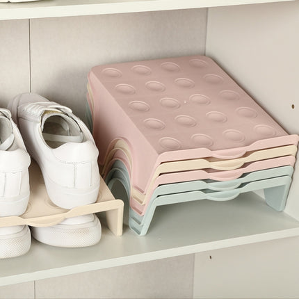 Household Storage Shoes Rack Double Shoes Tray Plastic One Piece Simple Shoes Organizer