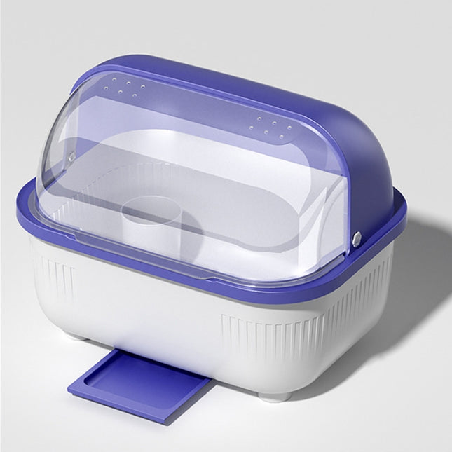 Household Dustproof Kitchen Tableware Storage Box Tableware Drain Rack, S (Purple), S (Blue), S (Yellow), L (Purple), L (Blue), L (Yellow), XL (Purple), XL (Blue), XL (Yellow) - DealBuddy