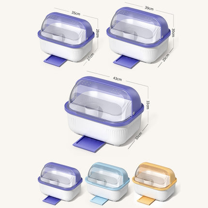 Household Dustproof Kitchen Tableware Storage Box Tableware Drain Rack, S (Purple), S (Blue), S (Yellow), L (Purple), L (Blue), L (Yellow), XL (Purple), XL (Blue), XL (Yellow) - DealBuddy