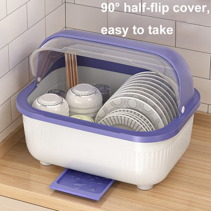 Household Dustproof Kitchen Tableware Storage Box Tableware Drain Rack, S (Purple), S (Blue), S (Yellow), L (Purple), L (Blue), L (Yellow), XL (Purple), XL (Blue), XL (Yellow) - DealBuddy