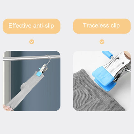 5pcs /Pack Stainless Steel Flat Clip With Hook Anti-Scratch Catch Laundry Drying Holder