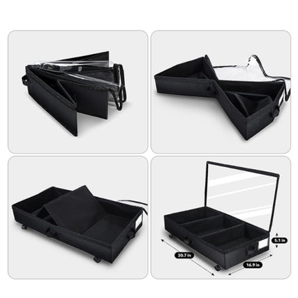 Foldable Under Bed Clothes Shoes Storage Bins with Wheels & Handles