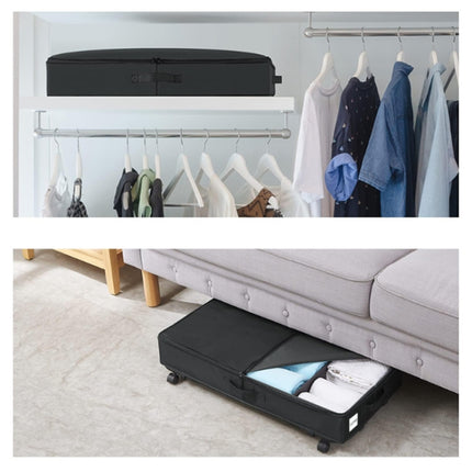 Foldable Under Bed Clothes Shoes Storage Bins with Wheels & Handles