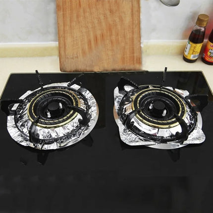 10pcs /Pack Gas Stove Oil-Proof Pad Cooktop Tinfoil Circle Kitchen Aluminum Foil Cleaning Mat - DealBuddy