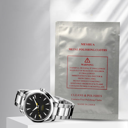 4pcs /Pack  MESHUA Polishing Cloths For Watches, Fine Metals, Jewelry Cleaner And Tarnish Remover