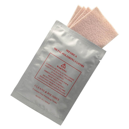 4pcs /Pack  MESHUA Polishing Cloths For Watches, Fine Metals, Jewelry Cleaner And Tarnish Remover